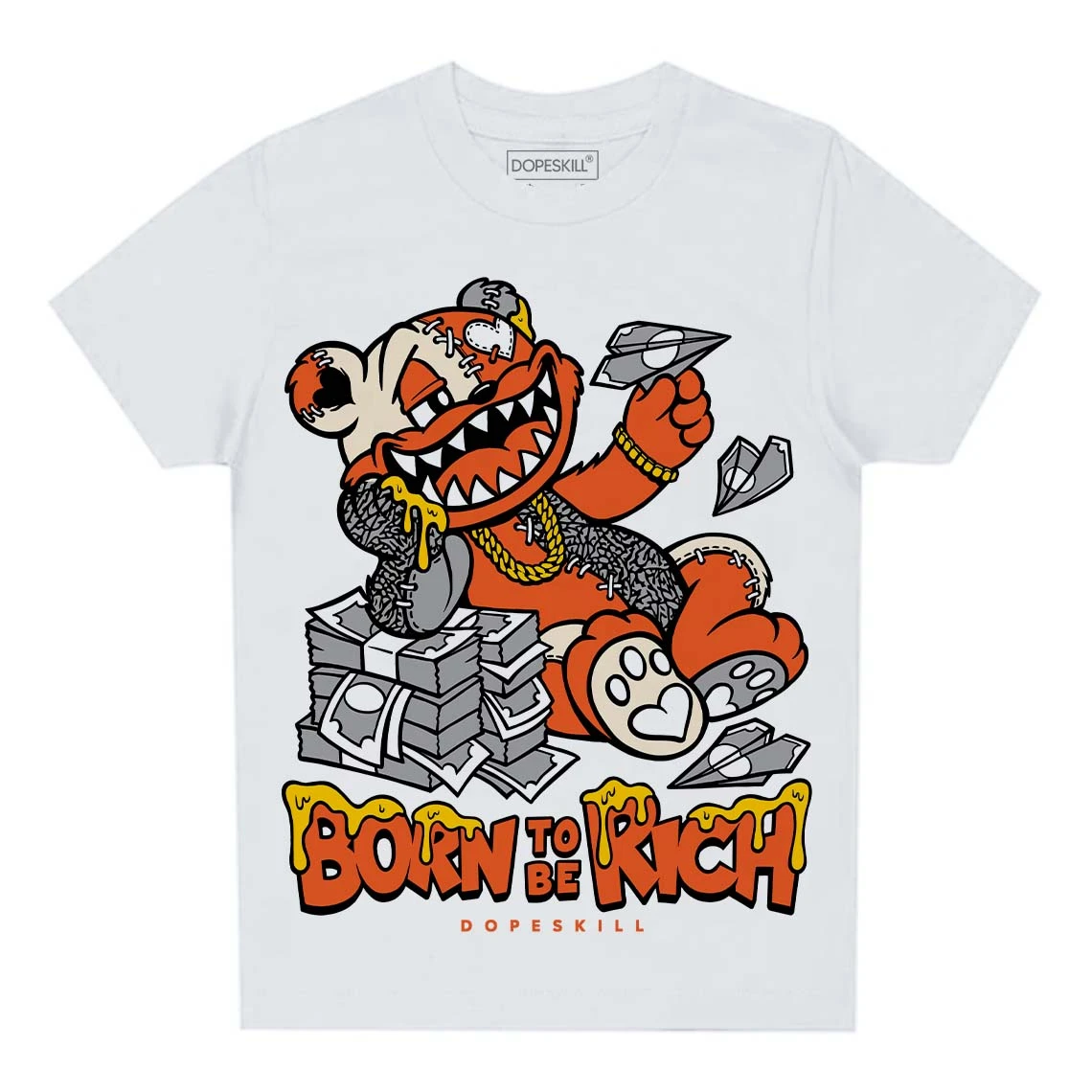 Georgia Peach 3s DopeSkill Toddler Kids T-shirt Born To Be Rich Graphic 2 Georgia Peach 3s DopeSkill Toddler Kids T-shirt Born To Be Rich Graphic - Image 2