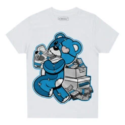 Military Blue 4s DopeSkill Toddler Kids T-shirt Bear Steals Sneaker Graphic