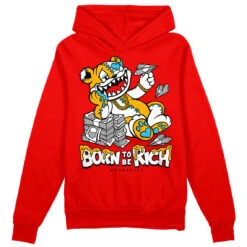 Red Collection DopeSkill Red Hoodie Sweatshirt Born To Be Rich Graphic