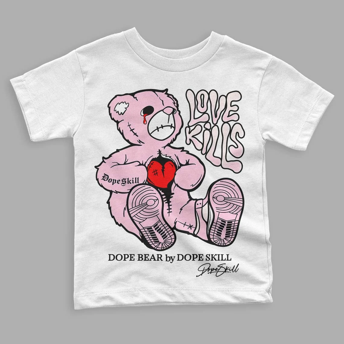 Dunk Low Pink Foam DopeSkill Toddler Kids T-shirt Love Kills Graphic 2 Dunk Low Pink Foam DopeSkill Toddler Kids T-shirt Love Kills Graphic - Image 2