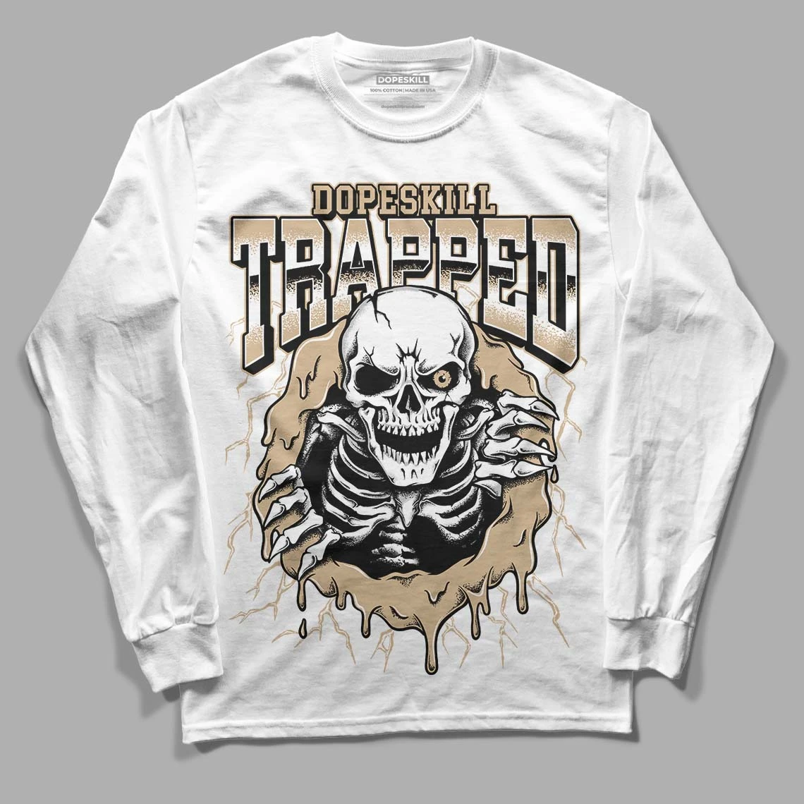 TAN Collection DopeSkill Long Sleeve T-Shirt Trapped Halloween Graphic 2 TAN Collection DopeSkill Long Sleeve T-Shirt Trapped Halloween Graphic - Image 2
