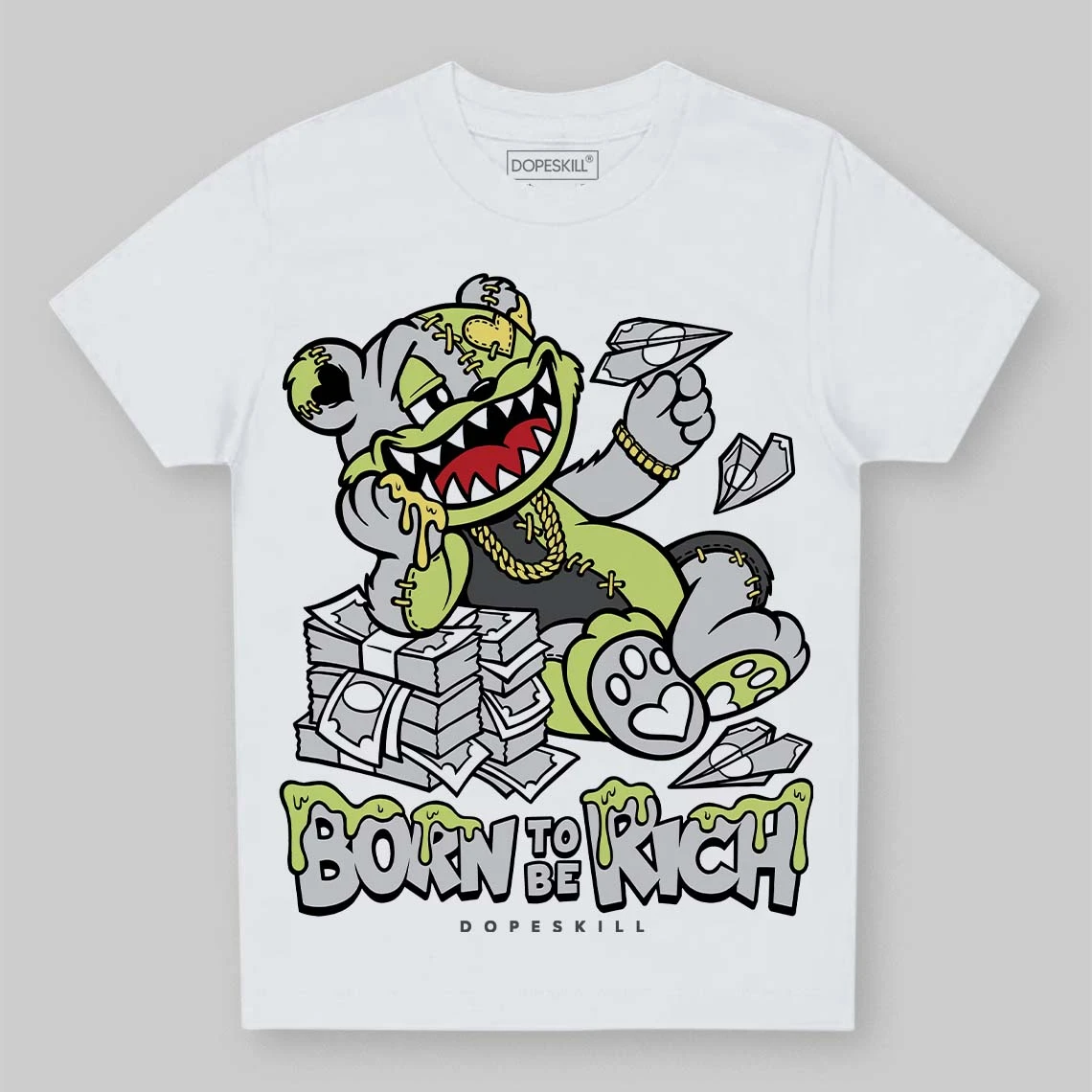 Light Lemon Twist 4s DopeSkill Toddler Kids T-shirt Born To Be Rich Graphic 2 Light Lemon Twist 4s DopeSkill Toddler Kids T-shirt Born To Be Rich Graphic - Image 2