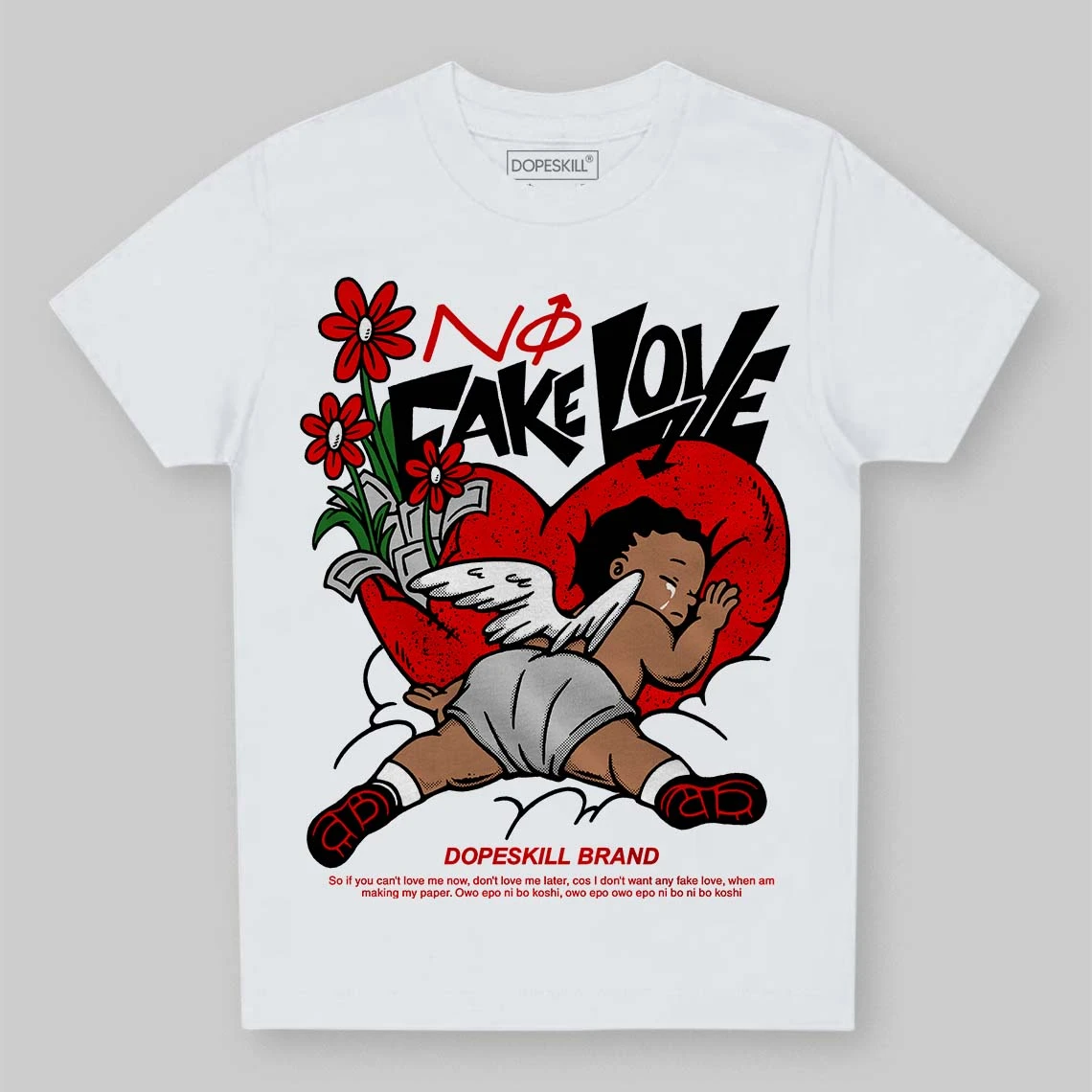 Red Cement 4S DopeSkill Toddler Kids T-shirt No Fake Love Graphic 1 Red Cement 4S DopeSkill Toddler Kids T-shirt No Fake Love Graphic