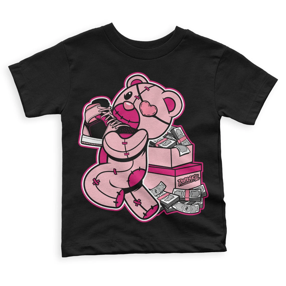 Coral Chalk 1s Mid DopeSkill Toddler Kids T-shirt Bear Steals Sneaker Graphic 1 Coral Chalk 1s Mid DopeSkill Toddler Kids T-shirt Bear Steals Sneaker Graphic