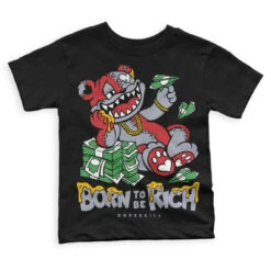 Bred Reimagined 4s DopeSkill Toddler Kids T-shirt Born To Be Rich Graphic
