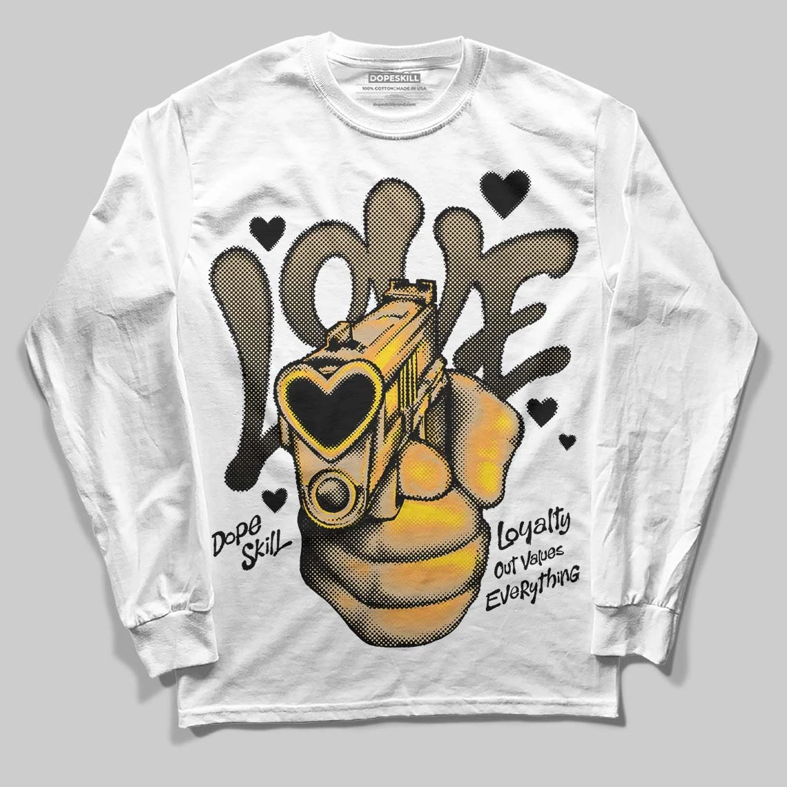 TAN Collection DopeSkill Long Sleeve T-Shirt Love Shot Graphic 2 TAN Collection DopeSkill Long Sleeve T-Shirt Love Shot Graphic - Image 2