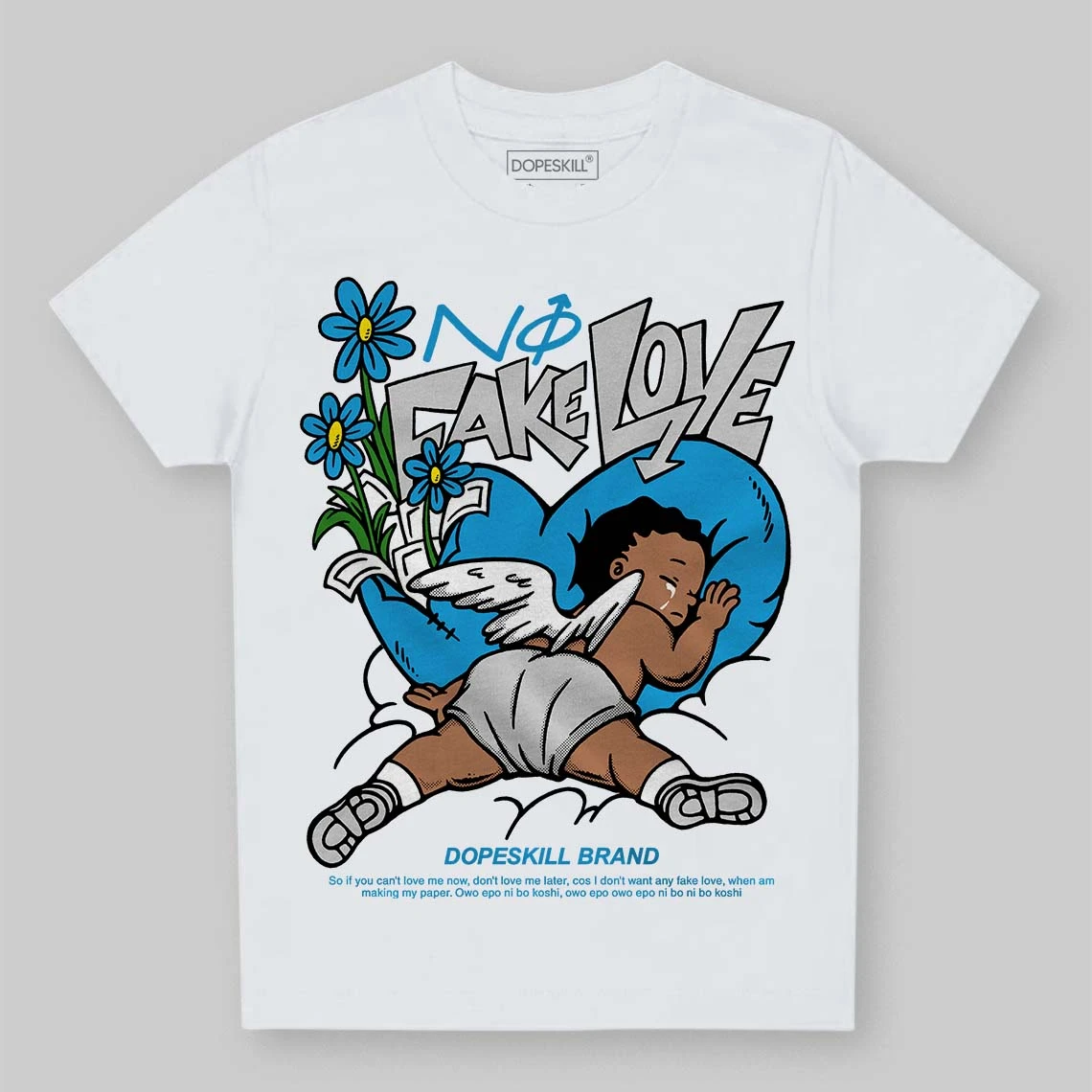 Military Blue 4s DopeSkill Toddler Kids T-shirt No Fake Love Graphic 1 Military Blue 4s DopeSkill Toddler Kids T-shirt No Fake Love Graphic