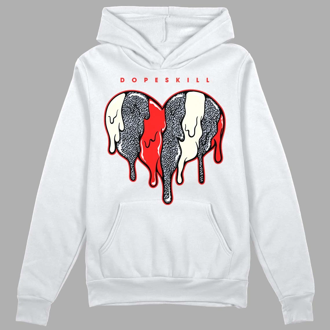 White Cement Reimagined 3s DopeSkill Hoodie Sweatshirt Slime Drip Heart Graphic 1 White Cement Reimagined 3s DopeSkill Hoodie Sweatshirt Slime Drip Heart Graphic