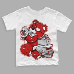 Red Cement 4S DopeSkill Toddler Kids T-shirt Bear Steals Sneaker Graphic