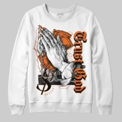 Orange Black White DopeSkill Sweatshirt Trust God Graphic