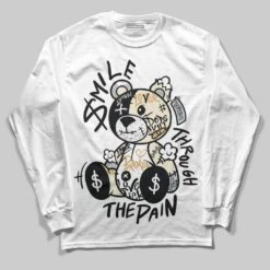 Reverse Metallic 5s DopeSkill Long Sleeve T-Shirt Smile Through The Pain Graphic