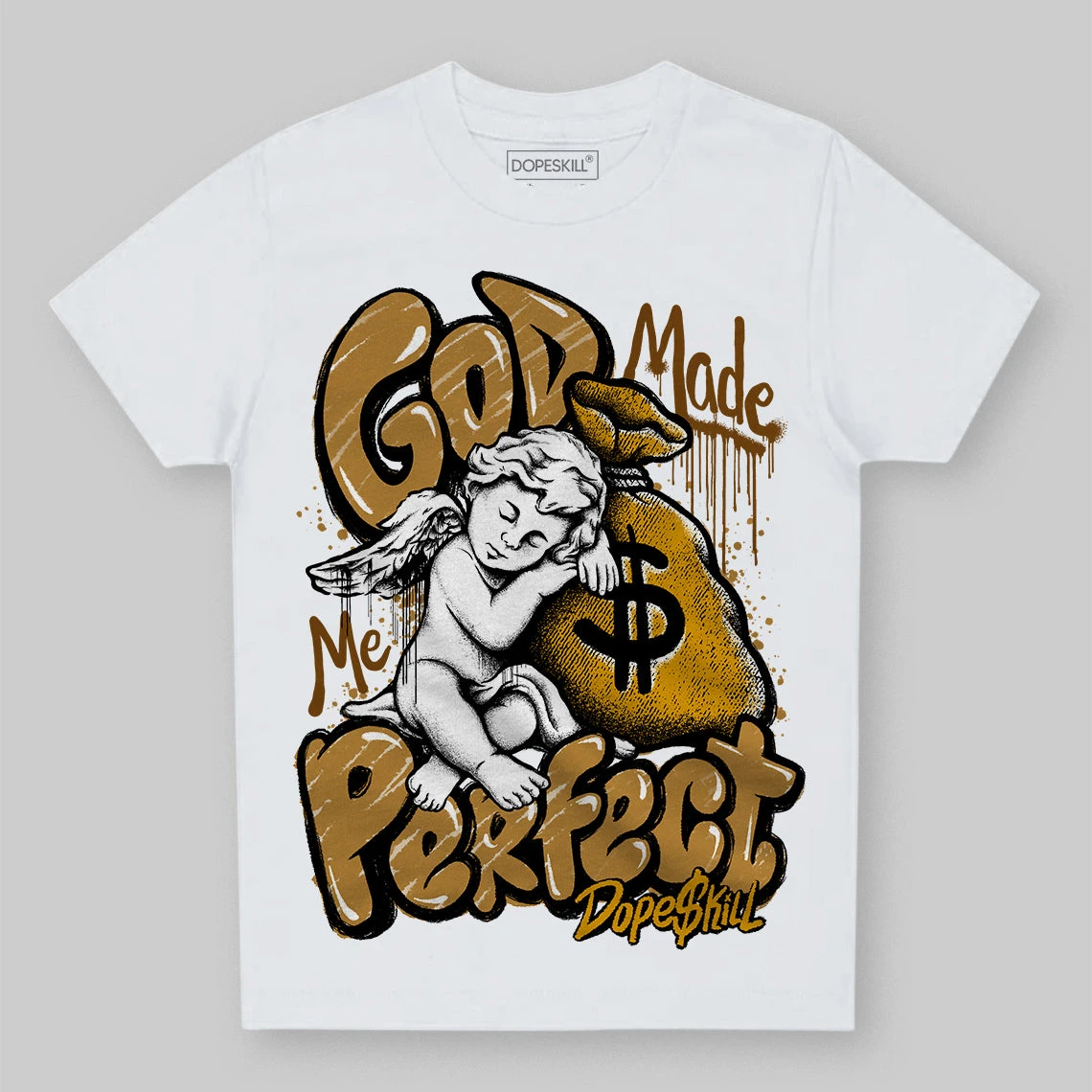 Wheat 13s DopeSkill Toddler Kids T-shirt God Made Me Perfect Graphic 1 Wheat 13s DopeSkill Toddler Kids T-shirt God Made Me Perfect Graphic