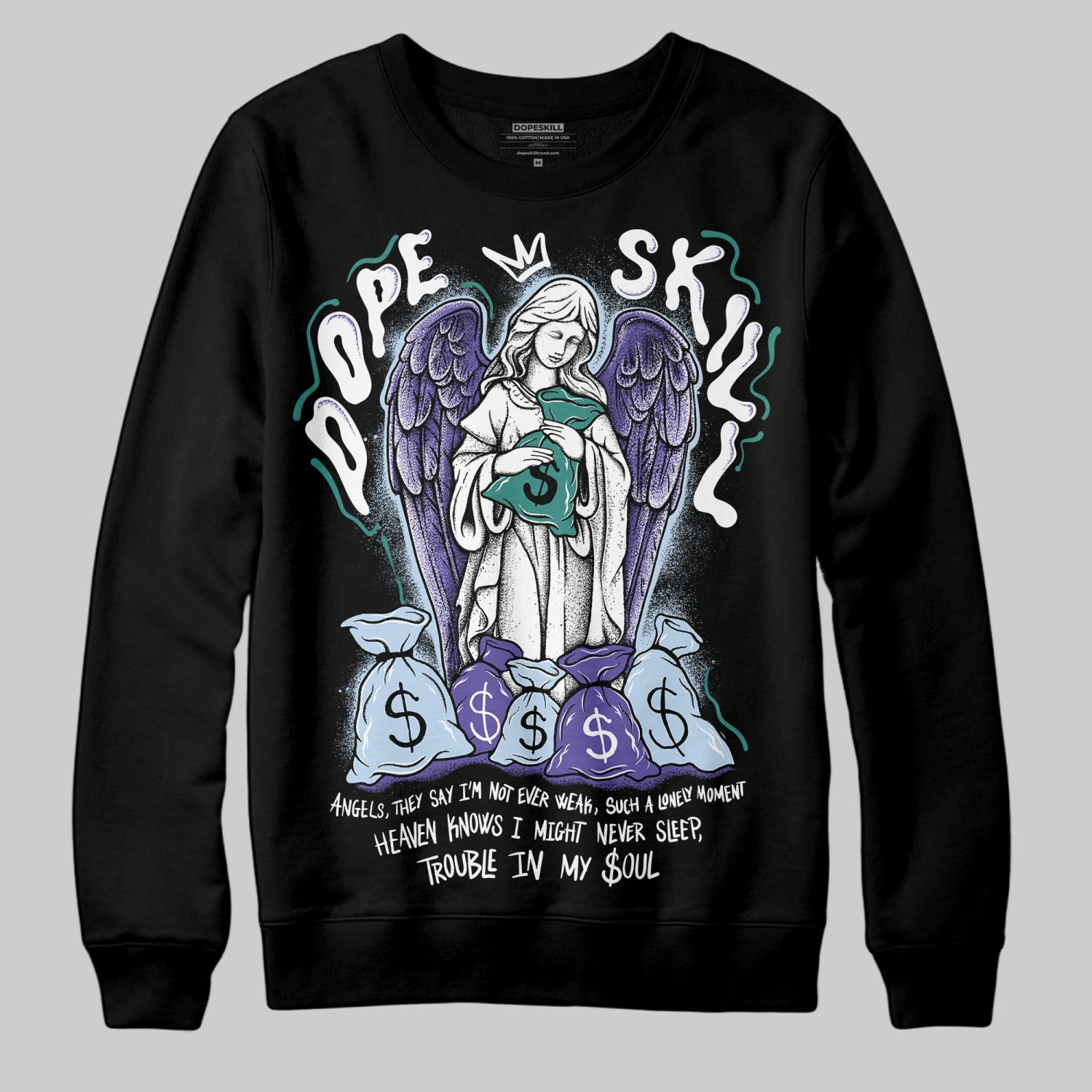 Grape 5s DopeSkill Sweatshirt Angels Graphic 2 Grape 5s DopeSkill Sweatshirt Angels Graphic - Image 2