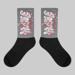 Cement Grey 3s DopeSkill Sublimated Socks Hustle Graphic