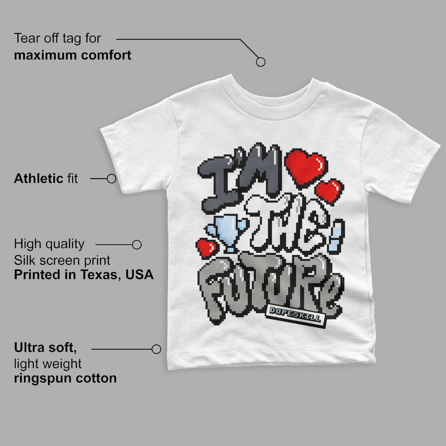 Cool Grey 11s DopeSkill Toddler Kids T-shirt I'm The Future Graphic 2 Cool Grey 11s DopeSkill Toddler Kids T-shirt I'm The Future Graphic - Image 2