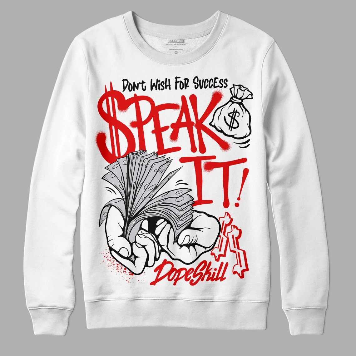 Red Cement 4S DopeSkill Sweatshirt Speak It Graphic 1 Red Cement 4S DopeSkill Sweatshirt Speak It Graphic