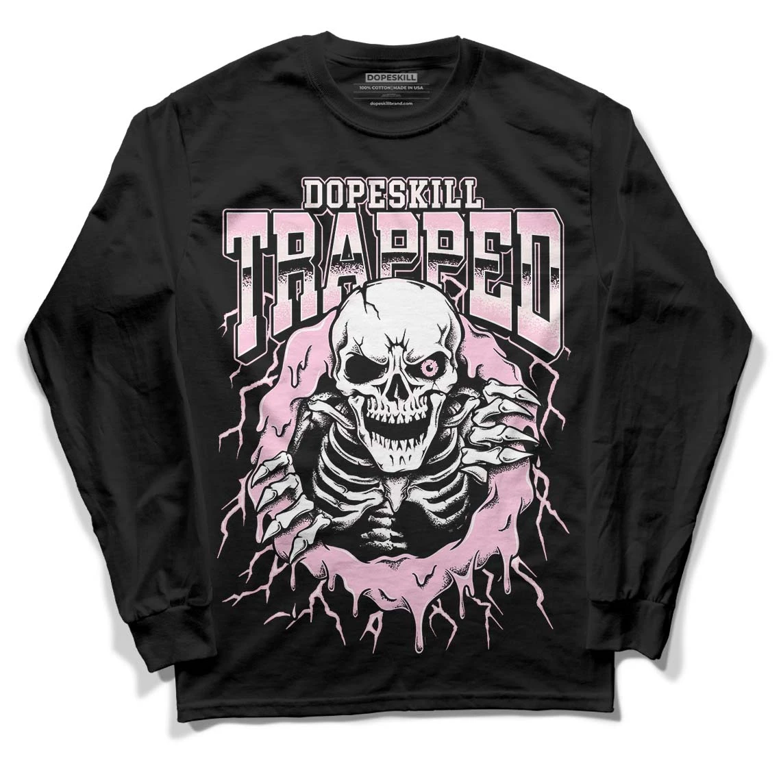 Dunk Low Pink Foam DopeSkill Long Sleeve T-Shirt Trapped Halloween Graphic 1 Dunk Low Pink Foam DopeSkill Long Sleeve T-Shirt Trapped Halloween Graphic