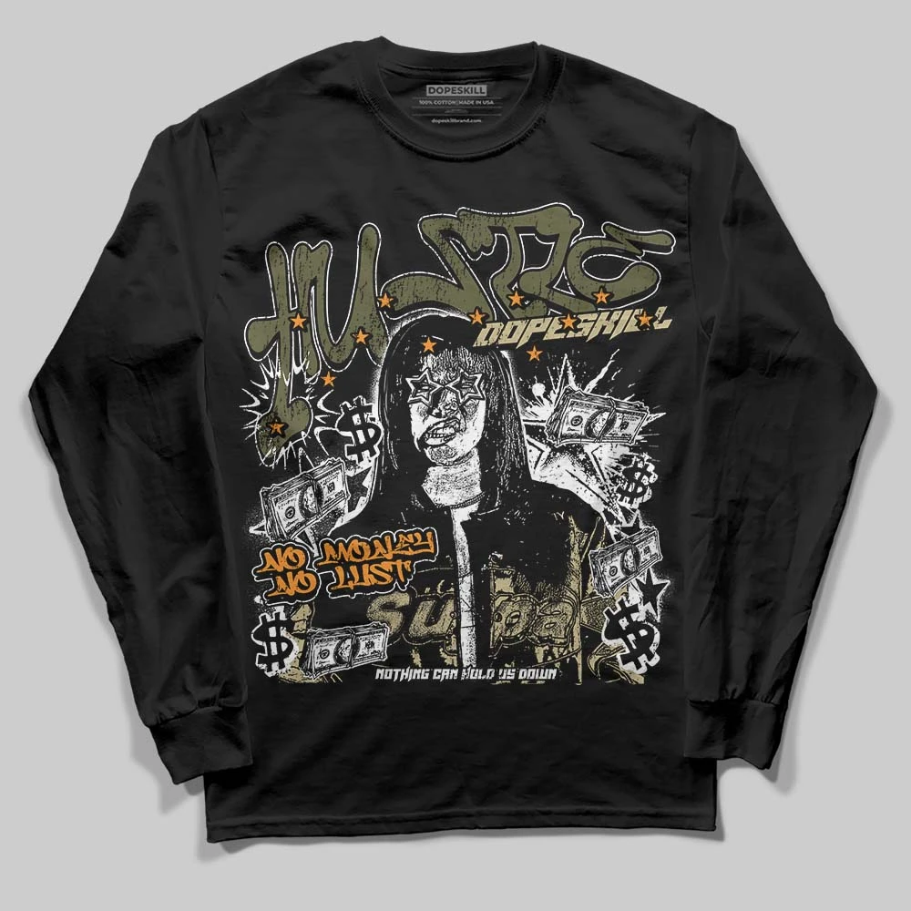 Olive Collection DopeSkill Long Sleeve T-Shirt No Money No Lust Graphic 2 Olive Collection DopeSkill Long Sleeve T-Shirt No Money No Lust Graphic - Image 2