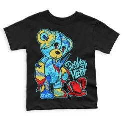Aqua 5s DopeSkill Toddler Kids T-shirt Broken Heart Graphic