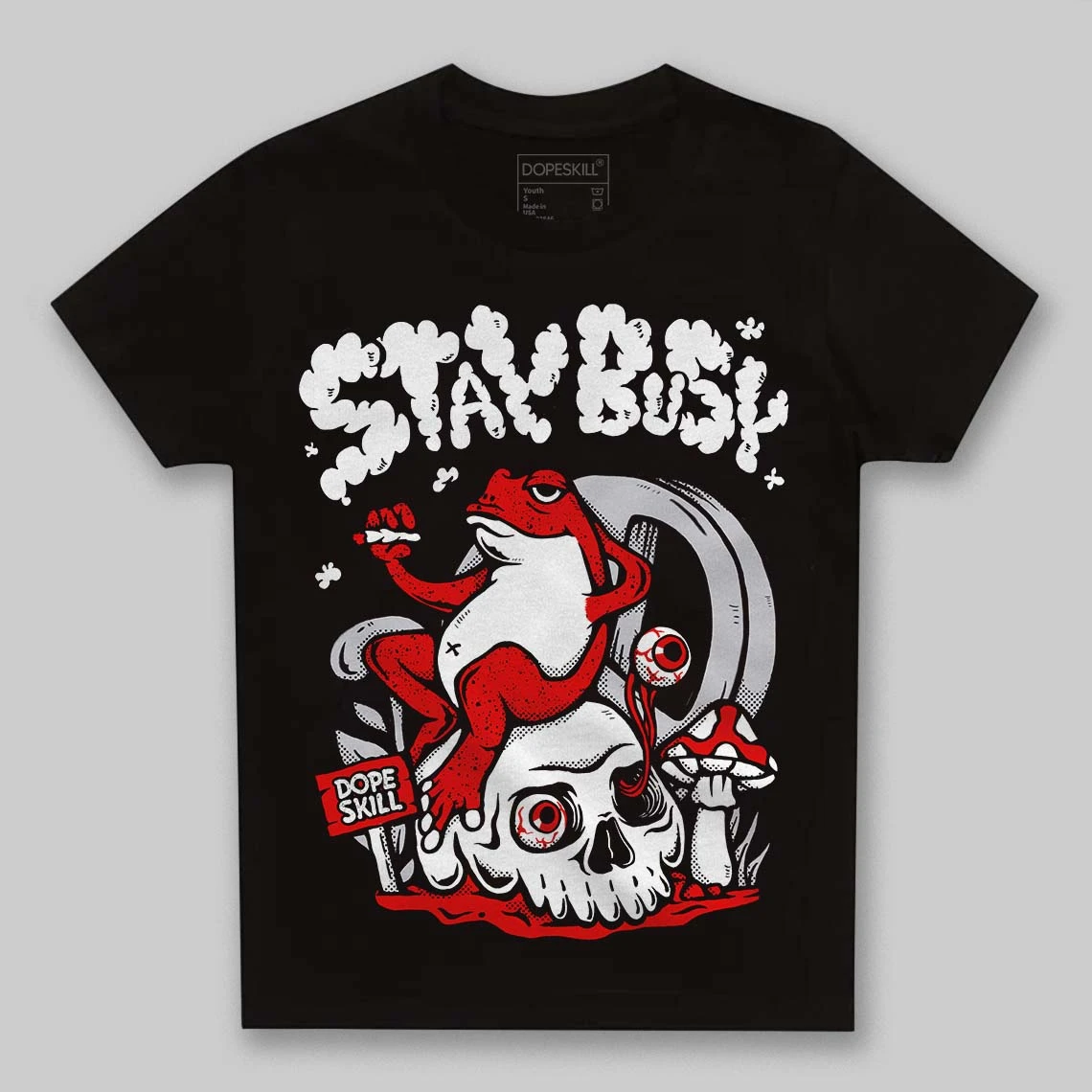 Red Cement 4S DopeSkill Toddler Kids T-shirt Stay Busy Graphic 2 Red Cement 4S DopeSkill Toddler Kids T-shirt Stay Busy Graphic - Image 2