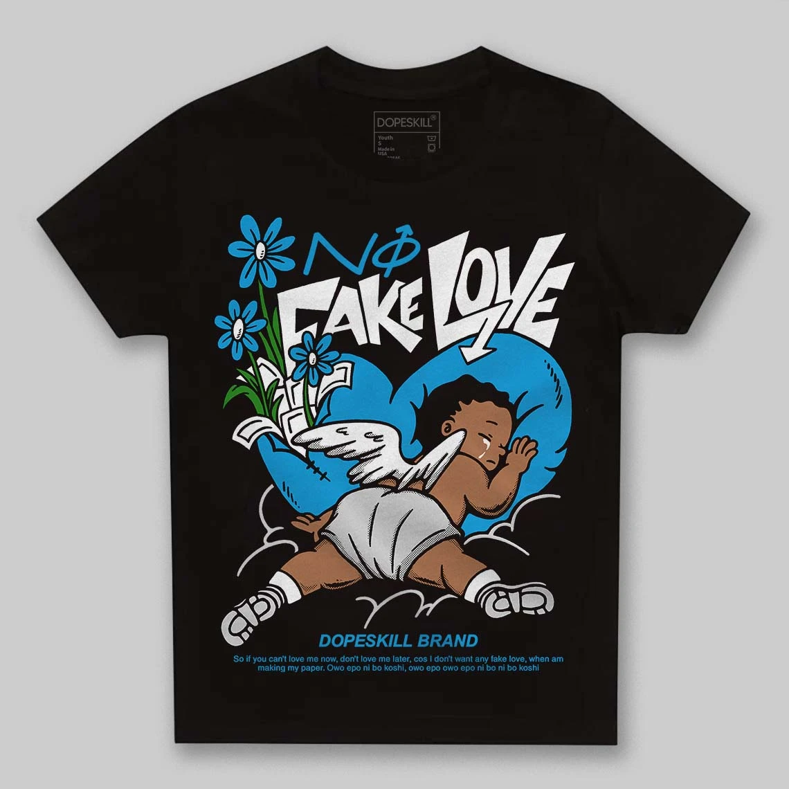 Military Blue 4s DopeSkill Toddler Kids T-shirt No Fake Love Graphic 2 Military Blue 4s DopeSkill Toddler Kids T-shirt No Fake Love Graphic - Image 2