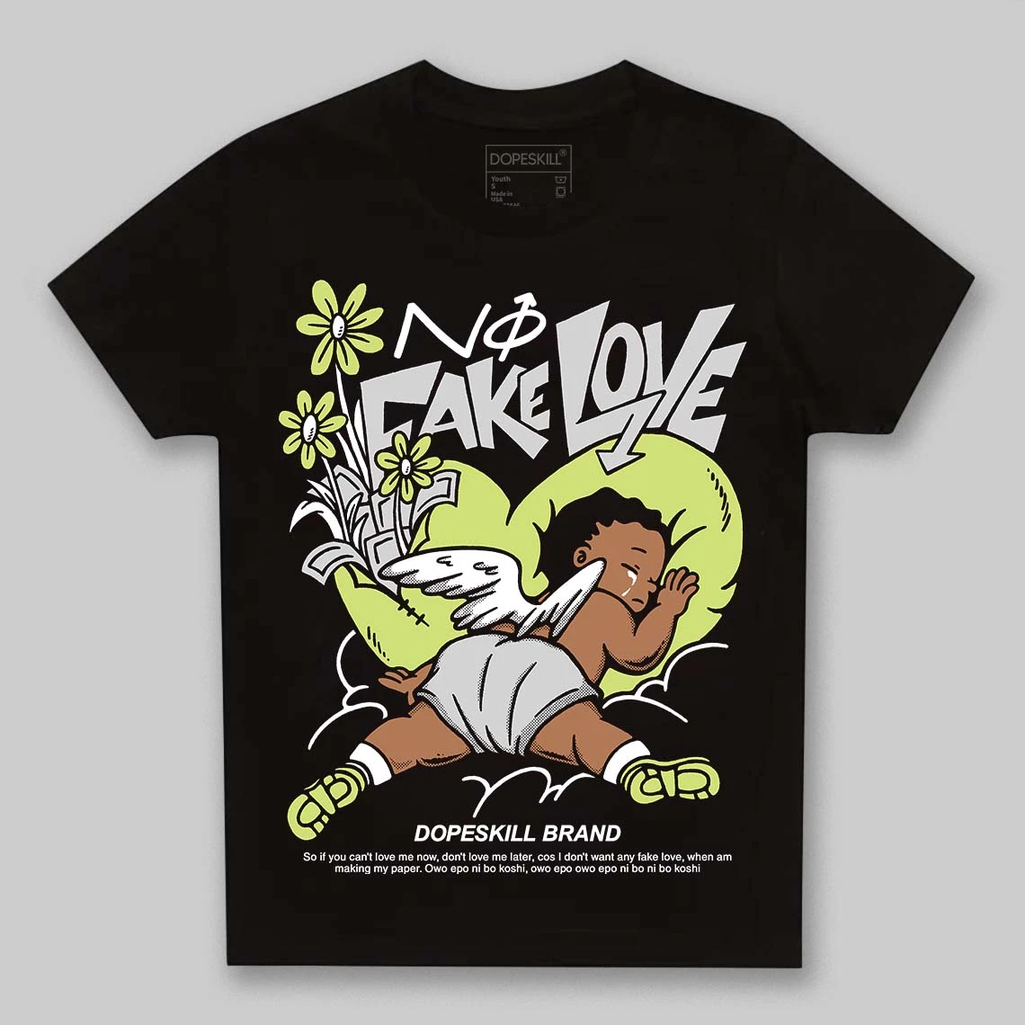 Light Lemon Twist 4s DopeSkill Toddler Kids T-shirt No Fake Love Graphic 1 Light Lemon Twist 4s DopeSkill Toddler Kids T-shirt No Fake Love Graphic