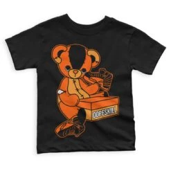 Brilliant Orange 12s DopeSkill Toddler Kids T-shirt Sneakerhead BEAR Graphic