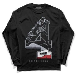 Bred Reimagined 4s DopeSkill Long Sleeve T-Shirt No.4 Graphic