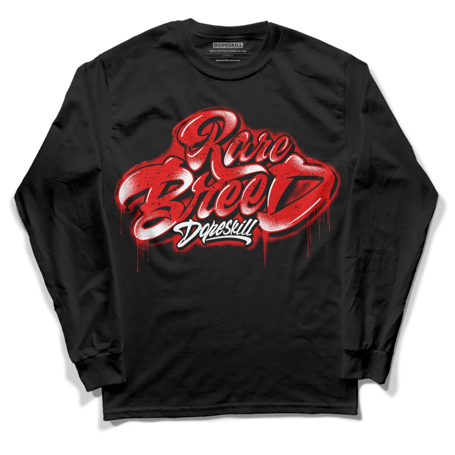 Red Cement 4S DopeSkill Long Sleeve T-Shirt Rare Breed Type Graphic 2 Red Cement 4S DopeSkill Long Sleeve T-Shirt Rare Breed Type Graphic - Image 2