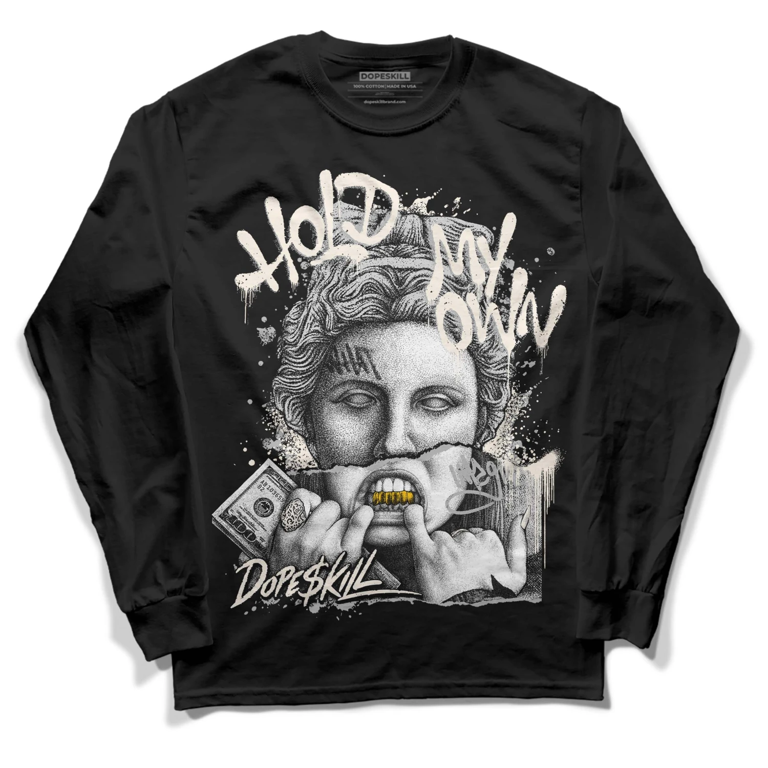 Off Noir 3s DopeSkill Long Sleeve T-Shirt Hold My Own Graphic 2 Off Noir 3s DopeSkill Long Sleeve T-Shirt Hold My Own Graphic - Image 2