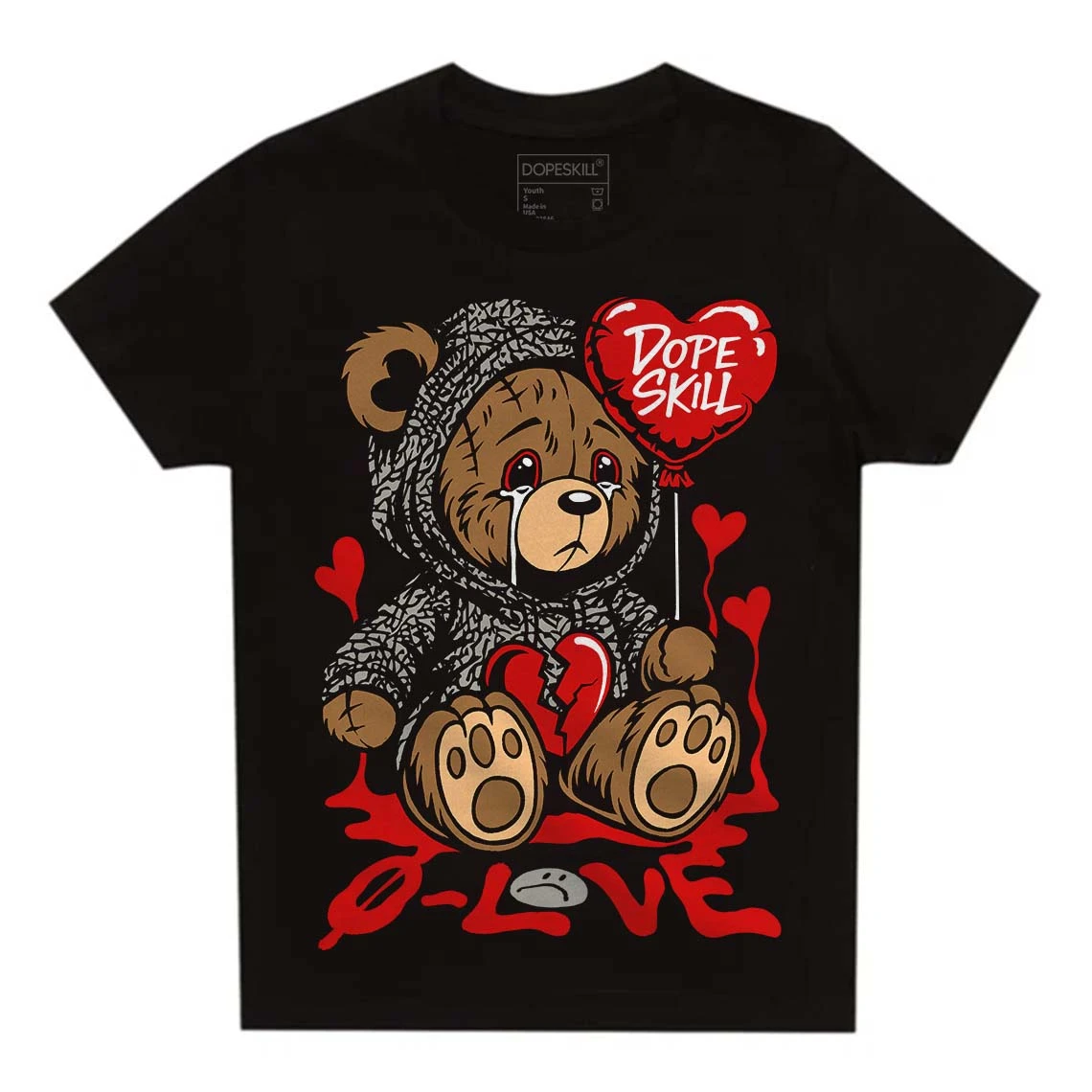 Fire Red 3s DopeSkill Toddler Kids T-shirt Broken Bear Graphic 2 Fire Red 3s DopeSkill Toddler Kids T-shirt Broken Bear Graphic - Image 2