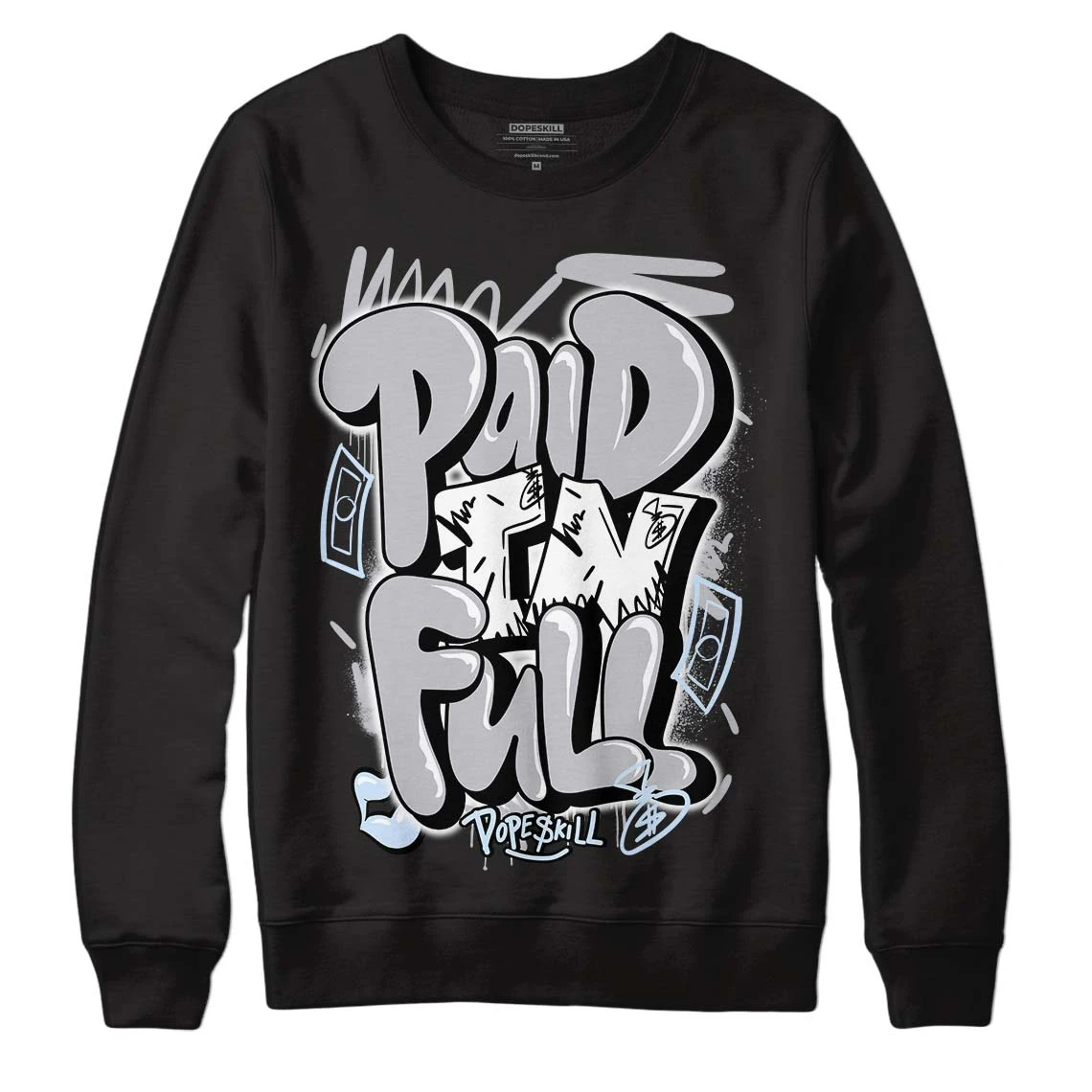 Cement Grey 11s DopeSkill Sweatshirt New Paid In Full Graphic 2 Cement Grey 11s DopeSkill Sweatshirt New Paid In Full Graphic - Image 2