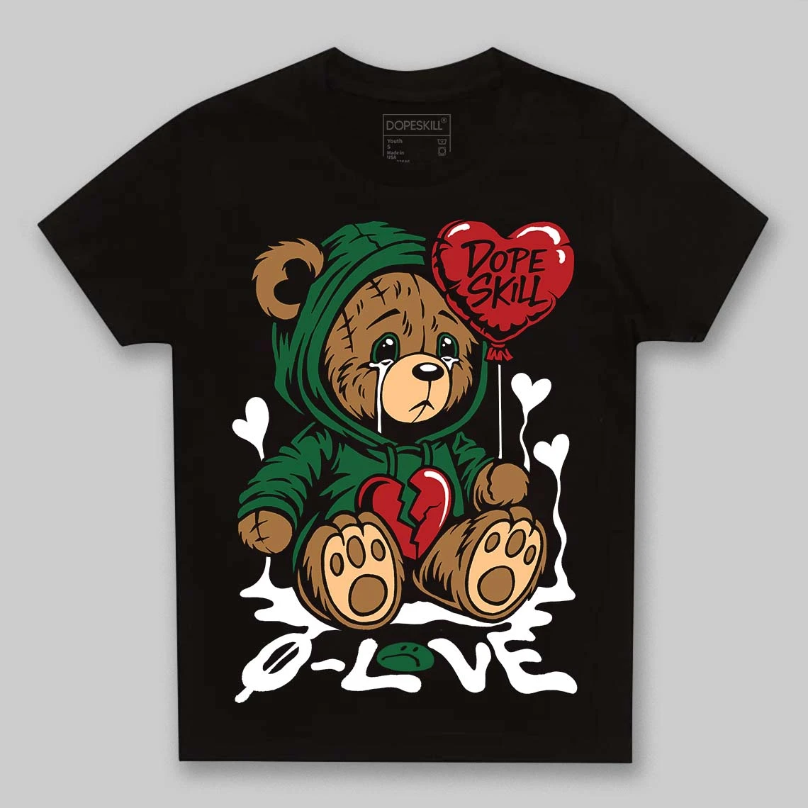 Pine Green 13s DopeSkill Toddler Kids T-shirt Broken Bear Graphic 2 Pine Green 13s DopeSkill Toddler Kids T-shirt Broken Bear Graphic - Image 2