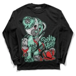 Green Glow 3s DopeSkill Long Sleeve T-Shirt Broken Heart Graphic