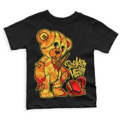 Black Tour Yellow AJ 4 Thunder DopeSkill Toddler Kids T-shirt Broken Heart Graphic