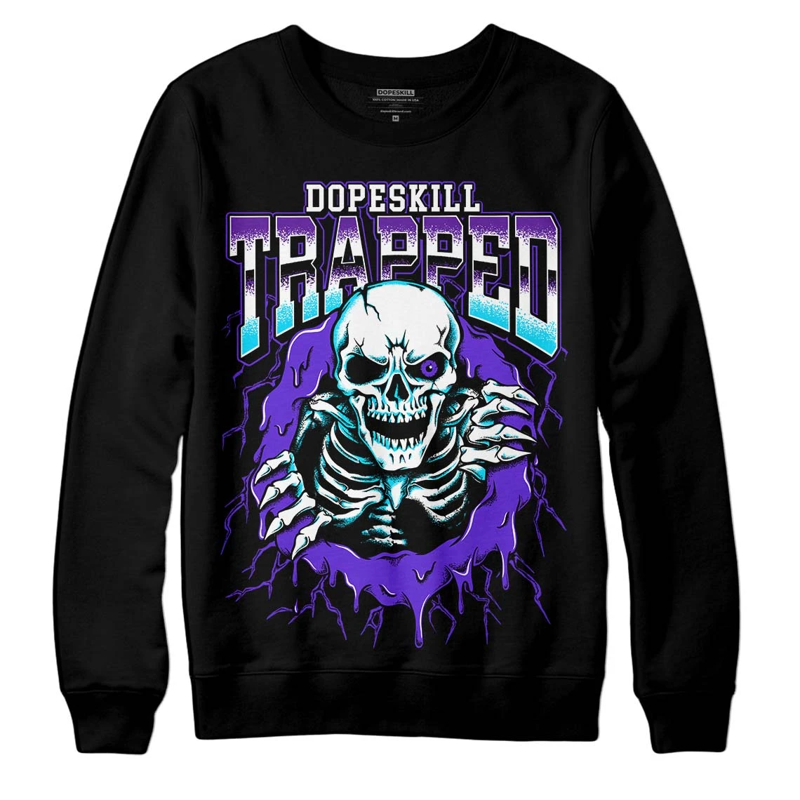 Aqua 6s DopeSkill Sweatshirt Trapped Halloween Graphic 1 Aqua 6s DopeSkill Sweatshirt Trapped Halloween Graphic