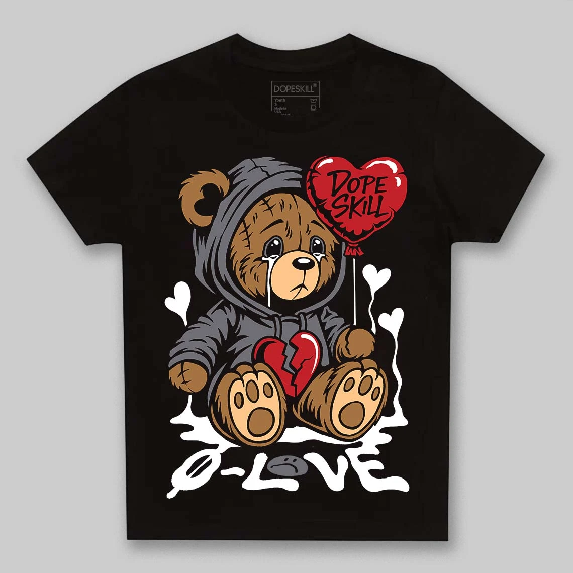 Cement Grey 3s DopeSkill Toddler Kids T-shirt Broken Bear Graphic 2 Cement Grey 3s DopeSkill Toddler Kids T-shirt Broken Bear Graphic - Image 2