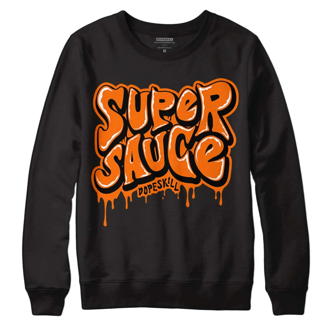 Orange Black White DopeSkill Sweatshirt Super Sauce Graphic 2 Orange Black White DopeSkill Sweatshirt Super Sauce Graphic - Image 2