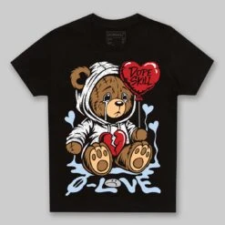 Black Metallic Reimagined 5s DopeSkill Toddler Kids T-shirt Broken Bear Graphic