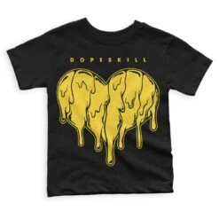Black Tour Yellow AJ 4 Thunder DopeSkill Toddler Kids T-shirt Slime Drip Heart Graphic