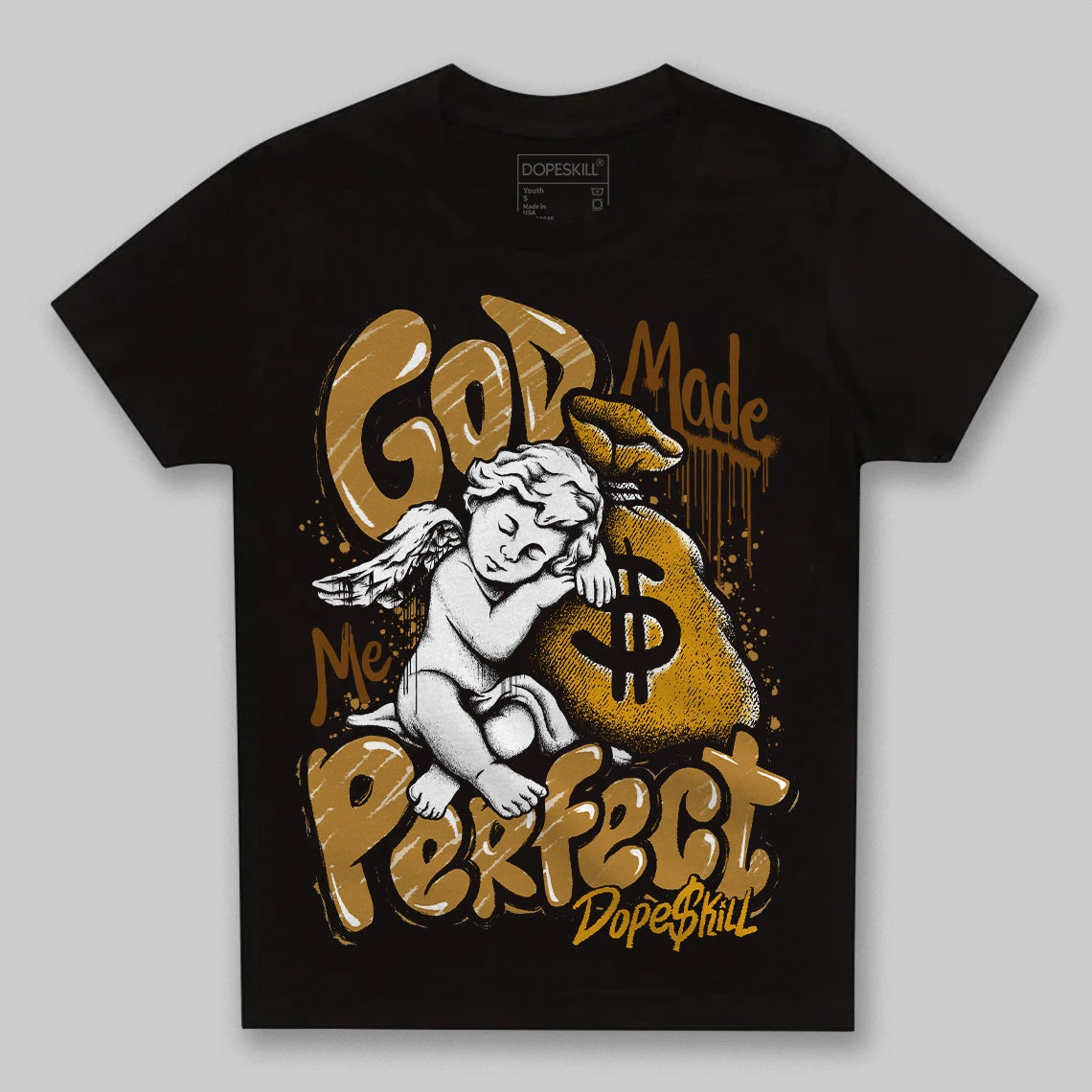 Wheat 13s DopeSkill Toddler Kids T-shirt God Made Me Perfect Graphic 2 Wheat 13s DopeSkill Toddler Kids T-shirt God Made Me Perfect Graphic - Image 2