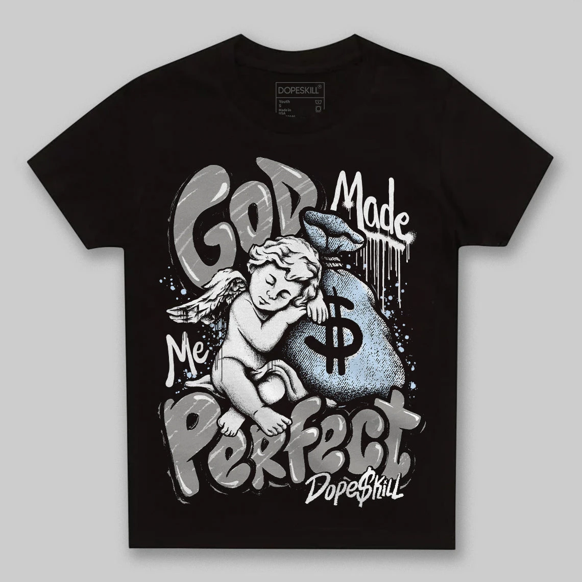 Cool Grey 11s DopeSkill Toddler Kids T-shirt God Made Me Perfect Graphic 2 Cool Grey 11s DopeSkill Toddler Kids T-shirt God Made Me Perfect Graphic - Image 2