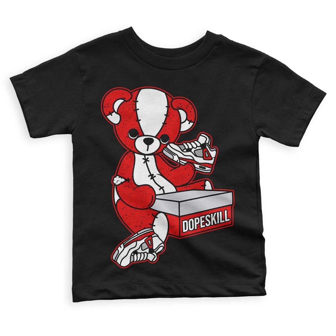 Red Cement 4S DopeSkill Toddler Kids T-shirt Sneakerhead BEAR Graphic 2 Red Cement 4S DopeSkill Toddler Kids T-shirt Sneakerhead BEAR Graphic - Image 2