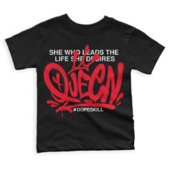 Red Thunder 4s DopeSkill Toddler Kids T-shirt Queen Graphic