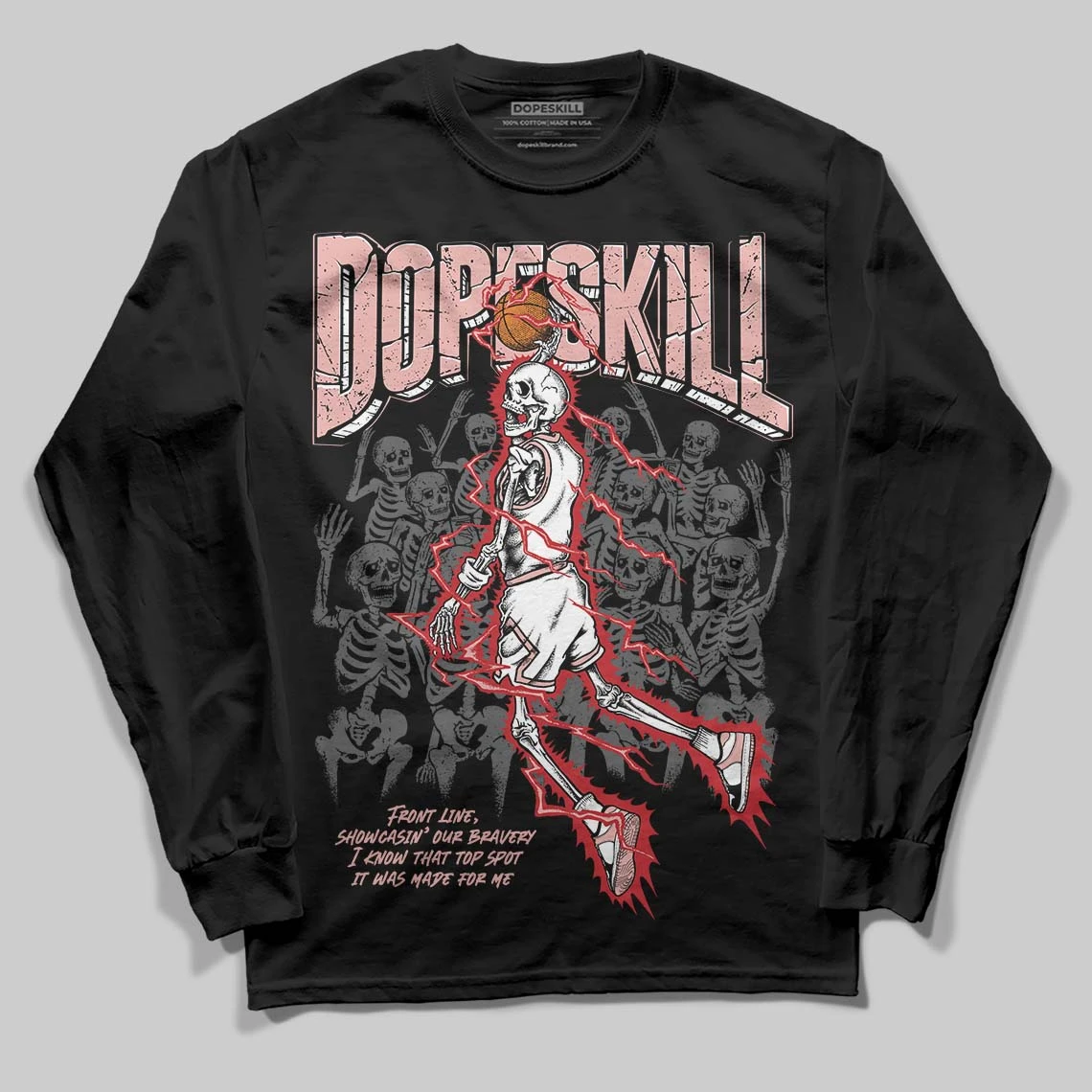 Rust Pink 1s 2025 DopeSkill Long Sleeve T-Shirt Thunder Dunk Graphic 1 Rust Pink 1s 2025 DopeSkill Long Sleeve T-Shirt Thunder Dunk Graphic