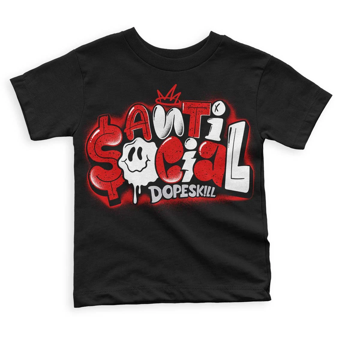 Red Cement 4S DopeSkill Toddler Kids T-shirt Anti Social Graphic 2 Red Cement 4S DopeSkill Toddler Kids T-shirt Anti Social Graphic - Image 2