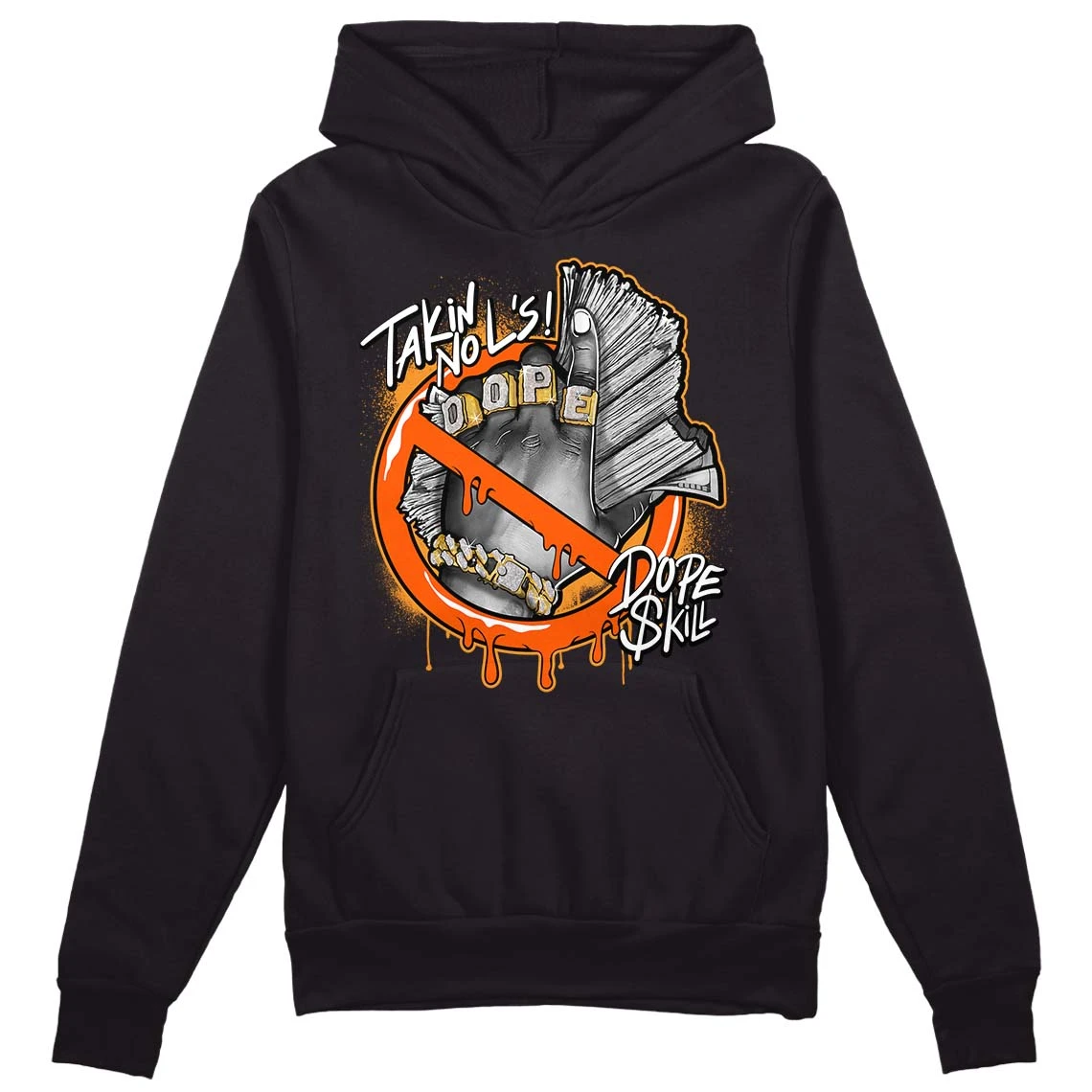 Brilliant Orange 12s DopeSkill Hoodie Sweatshirt Takin No L's Graphic