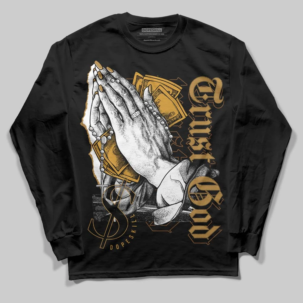 Wheat 13s DopeSkill Long Sleeve T-Shirt Trust God Graphic 2 Wheat 13s DopeSkill Long Sleeve T-Shirt Trust God Graphic - Image 2