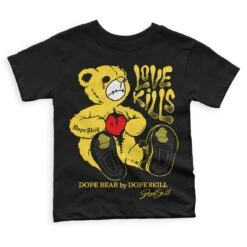 Black Tour Yellow AJ 4 Thunder DopeSkill Toddler Kids T-shirt Love Kills Graphic