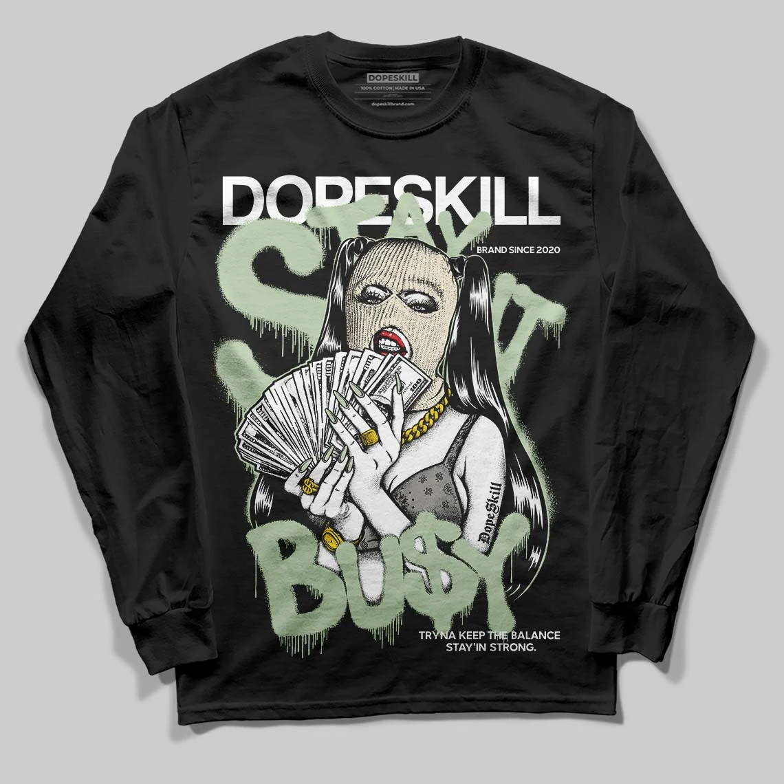 Seafoam 4s 2025 DopeSkill Long Sleeve T-Shirt Stay It Busy Graphic 1 Seafoam 4s 2025 DopeSkill Long Sleeve T-Shirt Stay It Busy Graphic